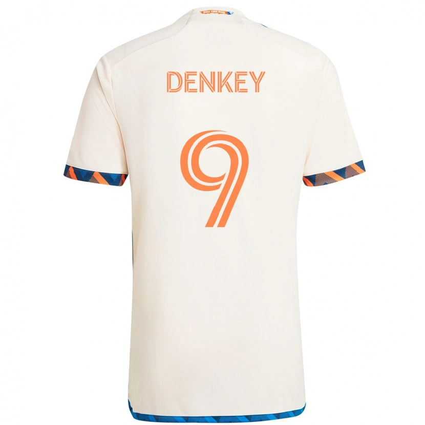 Danxen Mulher Camisola Kévin Denkey #9 Branco Azul Laranja Alternativa 2025/26 Camisa Brasil