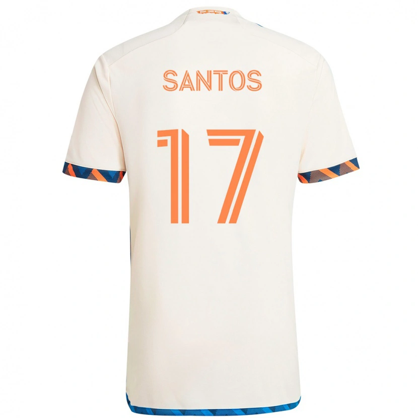 Danxen Mulher Camisola Sergio Santos #17 Branco Azul Laranja Alternativa 2025/26 Camisa Brasil