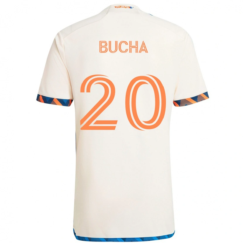Danxen Mulher Camisola Pavel Bucha #20 Branco Azul Laranja Alternativa 2025/26 Camisa Brasil