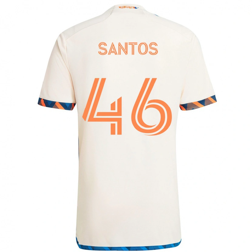 Danxen Mulher Camisola Guilherme Santos #46 Branco Azul Laranja Alternativa 2025/26 Camisa Brasil