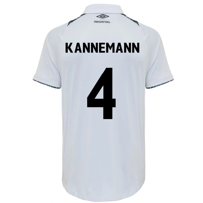 Danxen Mulher Camisola Walter Kannemann #4 Branco Azul Alternativa 2025/26 Camisa Brasil