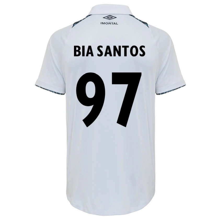 Danxen Mulher Camisola Bia Santos #97 Branco Azul Alternativa 2025/26 Camisa Brasil