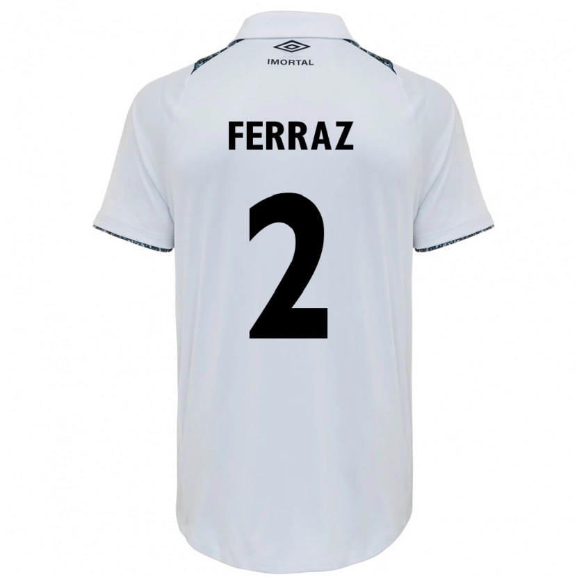 Danxen Mulher Camisola Victor Ferraz #2 Branco Azul Alternativa 2025/26 Camisa Brasil