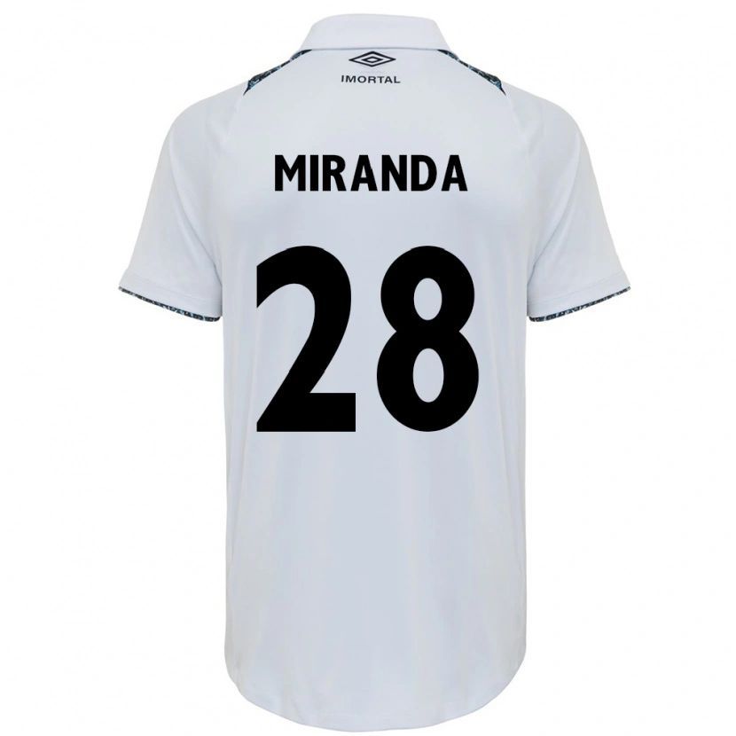 Danxen Mulher Camisola Paulo Miranda #28 Branco Azul Alternativa 2025/26 Camisa Brasil
