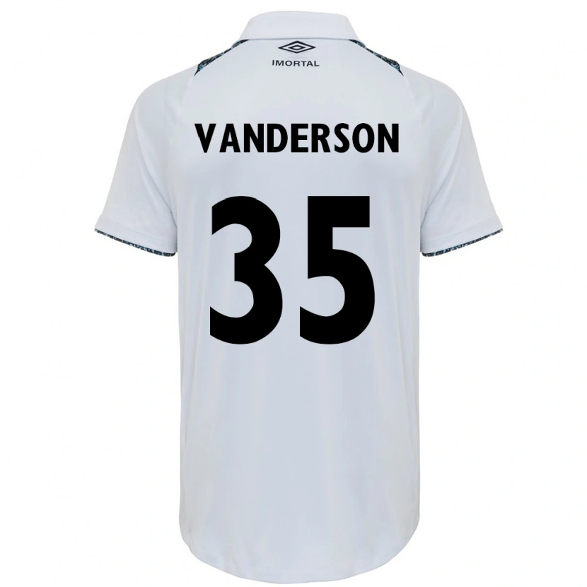 Danxen Mulher Camisola Vanderson #35 Branco Azul Alternativa 2025/26 Camisa Brasil