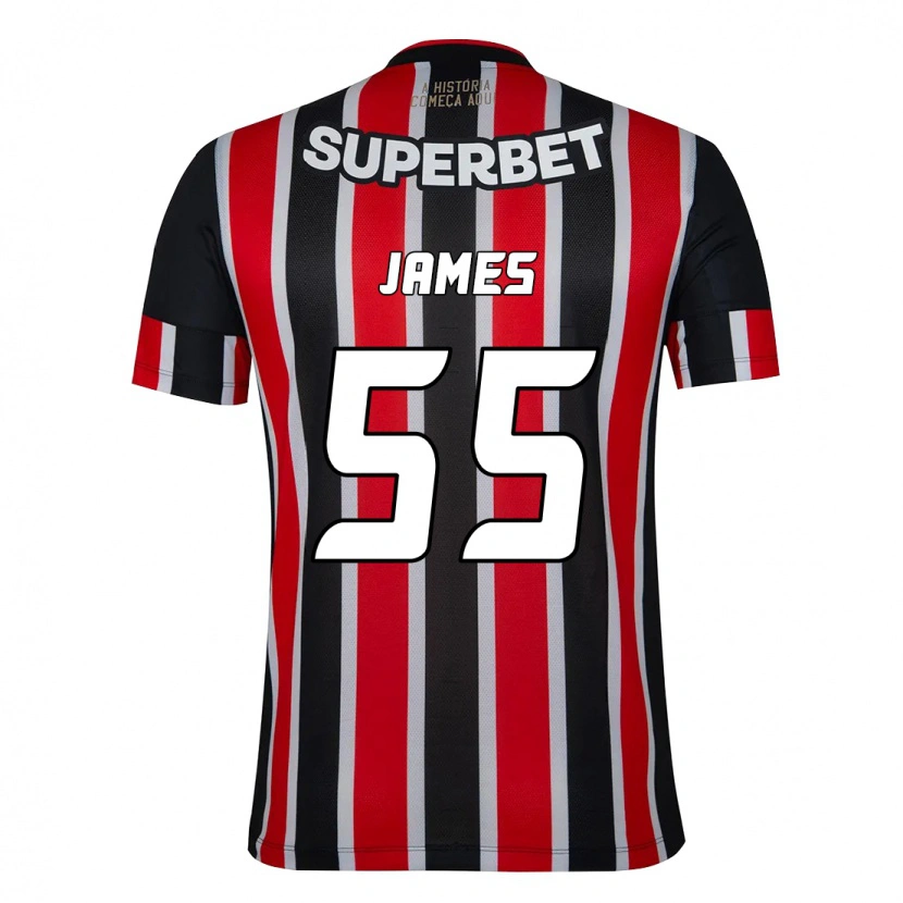 Danxen Mulher Camisola James Rodriguez #55 Preto Vermelho Alternativa 2025/26 Camisa Brasil
