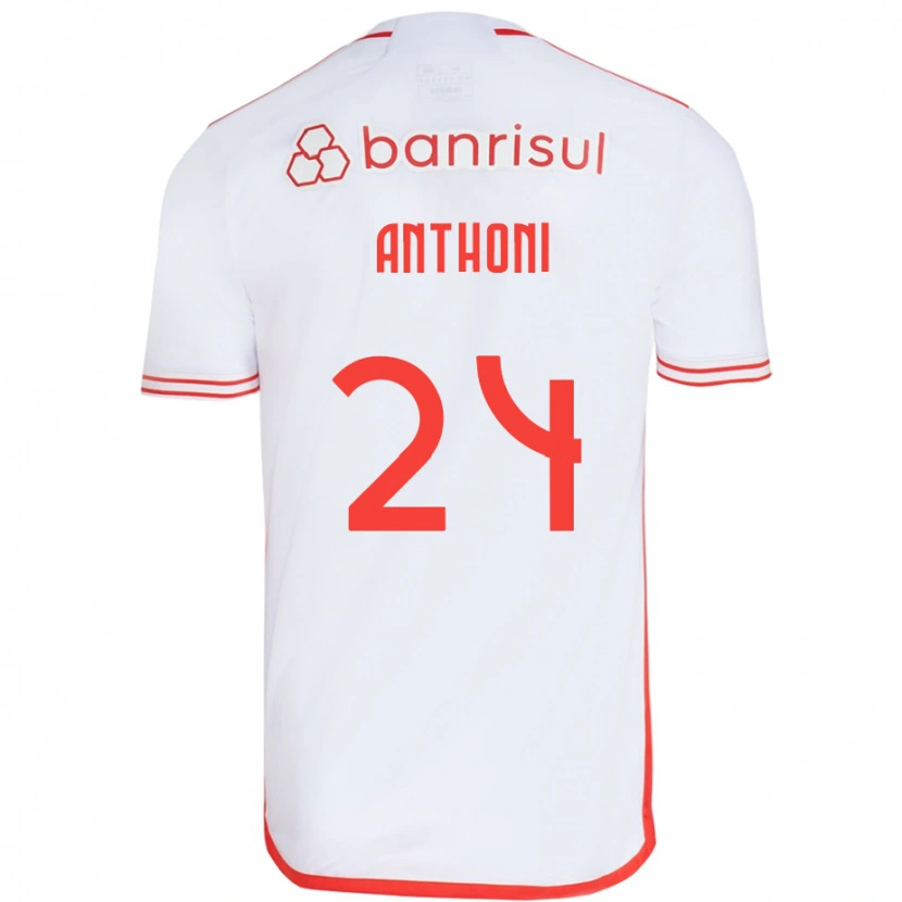 Danxen Mulher Camisola Anthoni #24 Branco Vermelho Alternativa 2025/26 Camisa Brasil