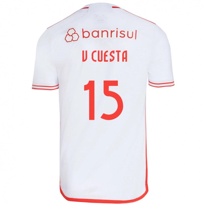 Danxen Mulher Camisola Victor Cuesta #15 Branco Vermelho Alternativa 2025/26 Camisa Brasil