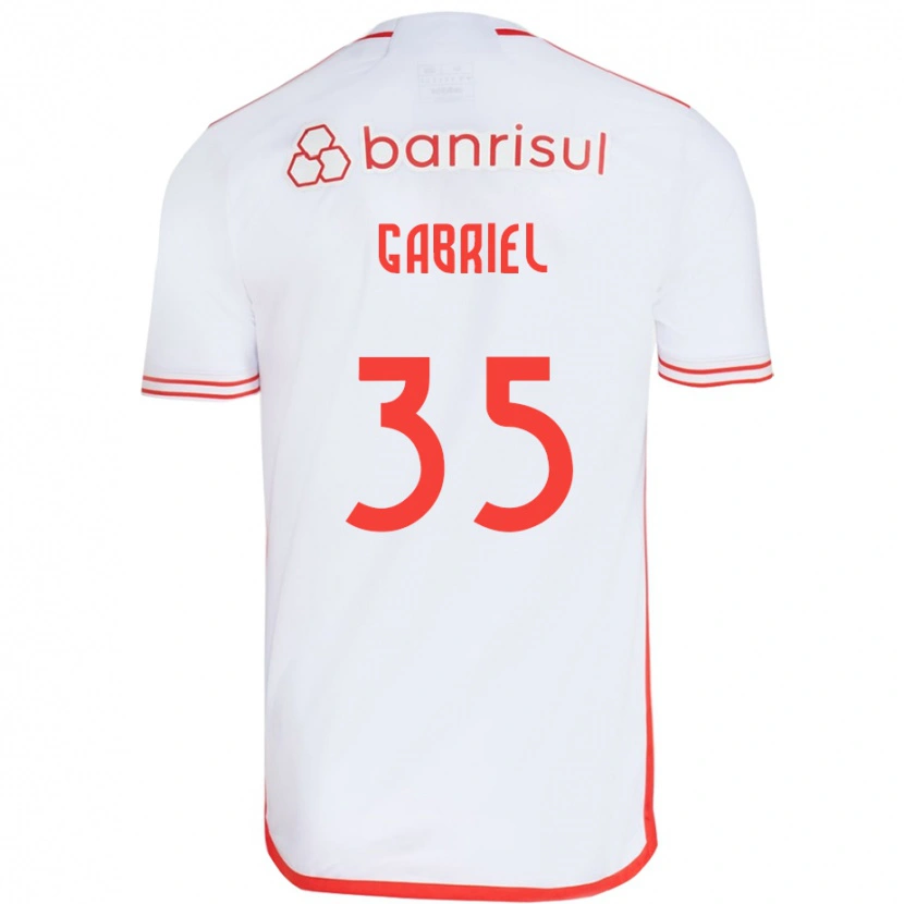Danxen Mulher Camisola Ze Gabriel #35 Branco Vermelho Alternativa 2025/26 Camisa Brasil