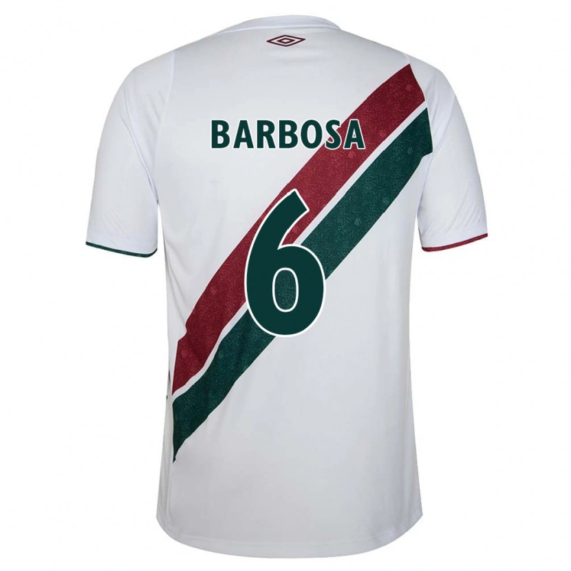 Danxen Mulher Camisola Diogo Barbosa #6 Branco Verde Bordô Alternativa 2025/26 Camisa Brasil