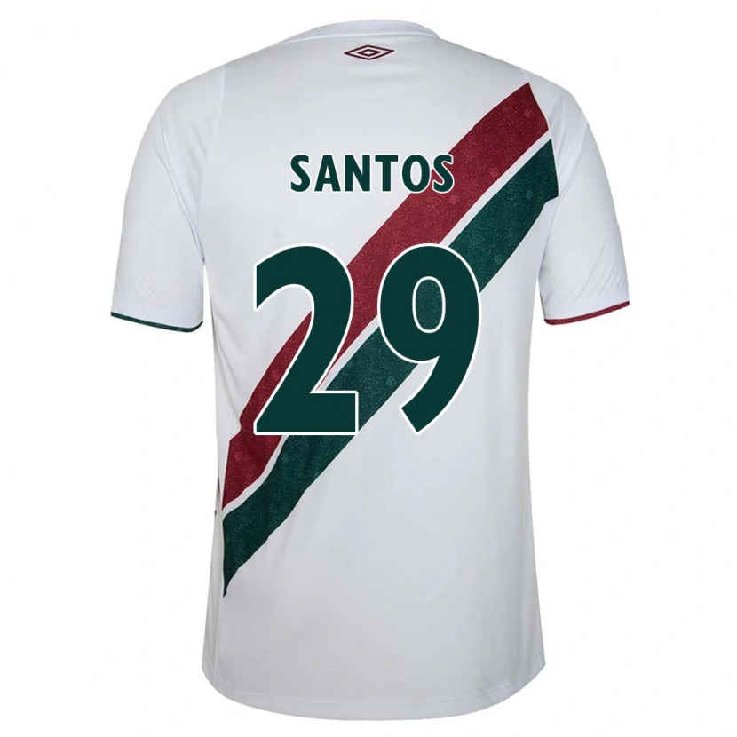 Danxen Mulher Camisola Thiago Santos #29 Branco Verde Bordô Alternativa 2025/26 Camisa Brasil