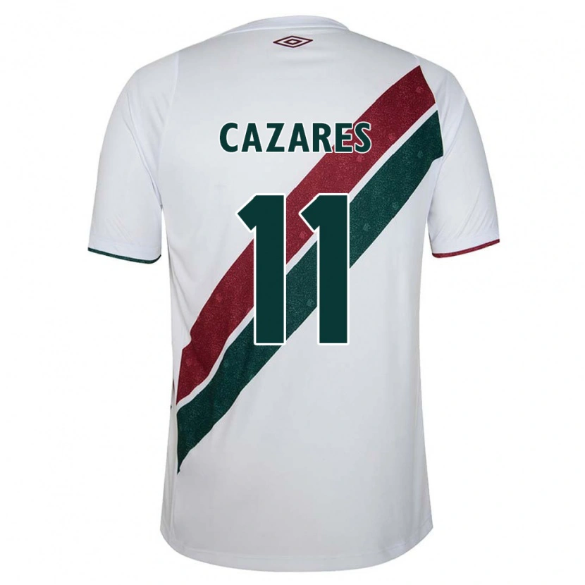 Danxen Mulher Camisola Juan Cazares #11 Branco Verde Bordô Alternativa 2025/26 Camisa Brasil