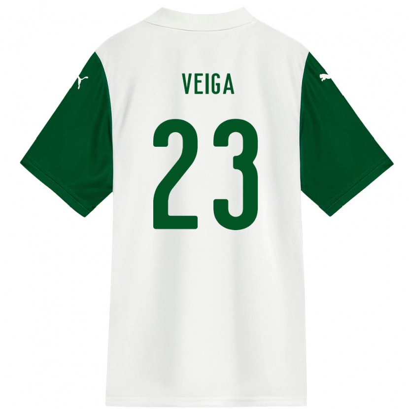 Danxen Mulher Camisola Raphael Veiga #23 Branco Verde Alternativa 2025/26 Camisa Brasil