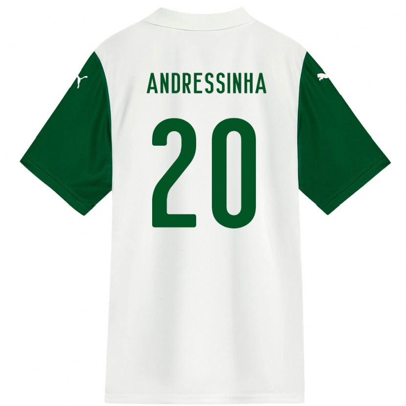 Danxen Mulher Camisola Andressinha #20 Branco Verde Alternativa 2025/26 Camisa Brasil