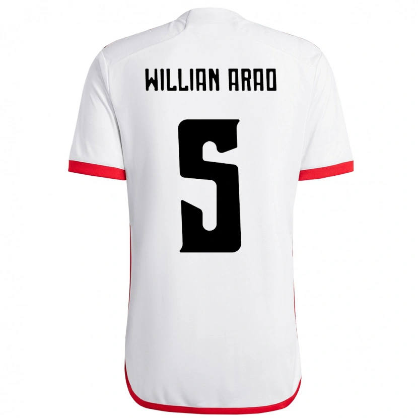 Danxen Mulher Camisola Willian Arao #5 Branco Vermelho Alternativa 2025/26 Camisa Brasil
