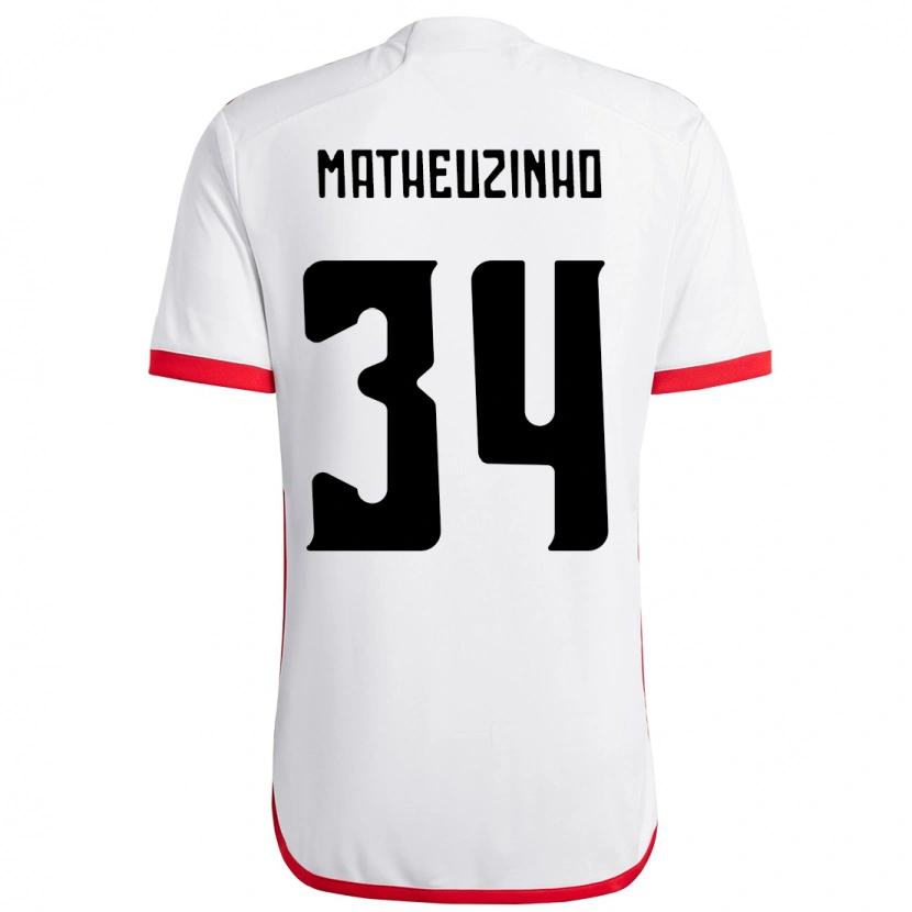 Danxen Mulher Camisola Matheuzinho #34 Branco Vermelho Alternativa 2025/26 Camisa Brasil