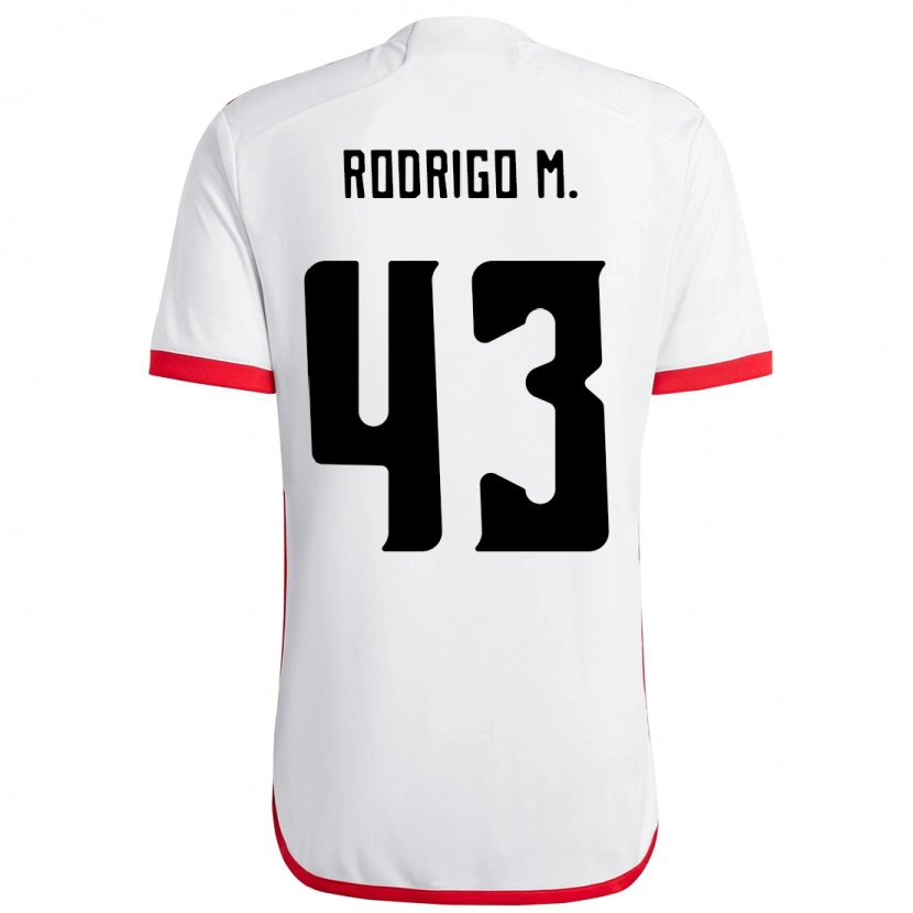 Danxen Mulher Camisola Rodrigo Muniz #43 Branco Vermelho Alternativa 2025/26 Camisa Brasil