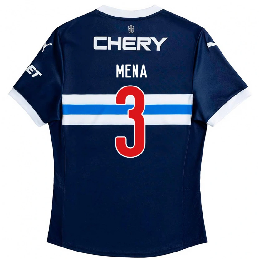 Danxen Mulher Camisola Eugenio Mena #3 Azul Royal Branco Alternativa 2025/26 Camisa Brasil