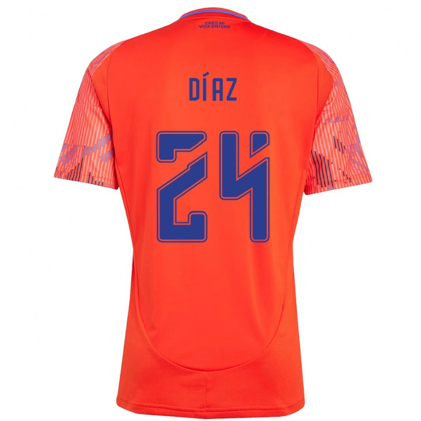 Danxen Mulher Camisola Antonio Díaz #24 Laranja Vermelho Alternativa 2025/26 Camisa Brasil