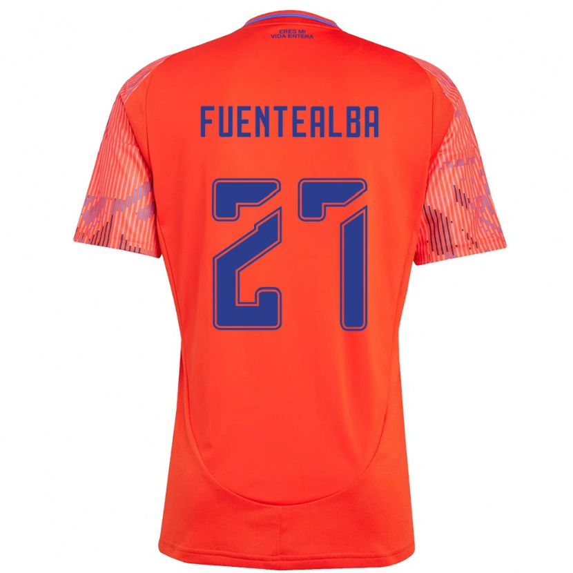 Danxen Mulher Camisola Jeison Fuentealba #27 Laranja Vermelho Alternativa 2025/26 Camisa Brasil