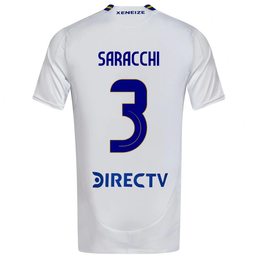 Danxen Mulher Camisola Marcelo Saracchi #3 Branco Azul Alternativa 2025/26 Camisa Brasil