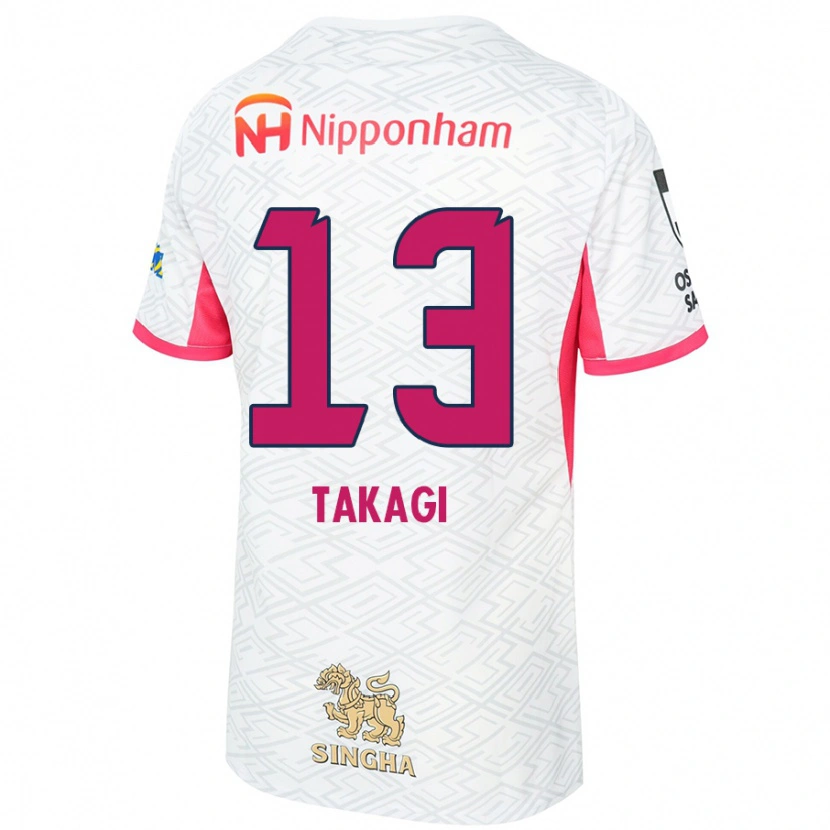 Danxen Mulher Camisola Toshiyuki Takagi #13 Branco Rosa Sakura Alternativa 2025/26 Camisa Brasil