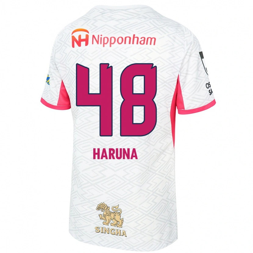 Danxen Mulher Camisola Ryusei Haruna #48 Branco Rosa Sakura Alternativa 2025/26 Camisa Brasil