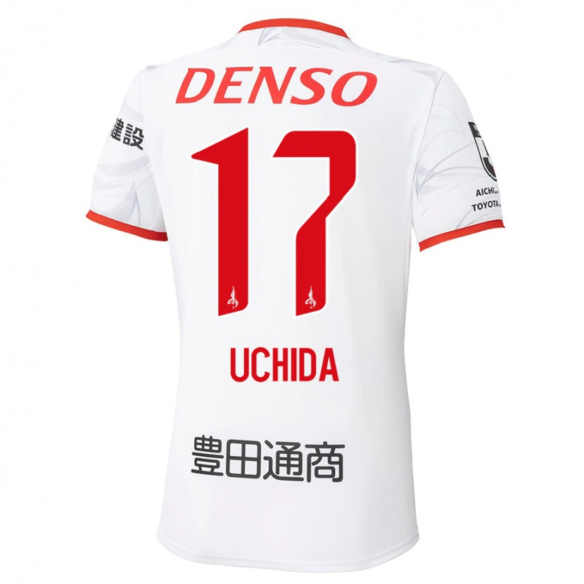 Danxen Mulher Camisola Takuya Uchida #17 Branco Vermelho Alternativa 2025/26 Camisa Brasil