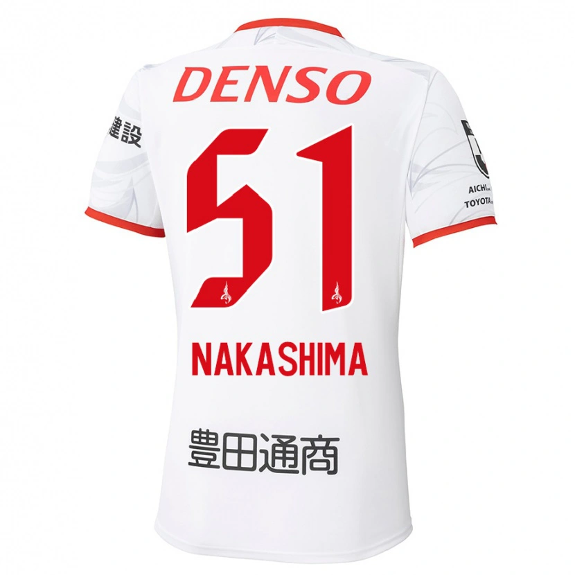 Danxen Mulher Camisola Shinichiro Nakashima #51 Branco Vermelho Alternativa 2025/26 Camisa Brasil