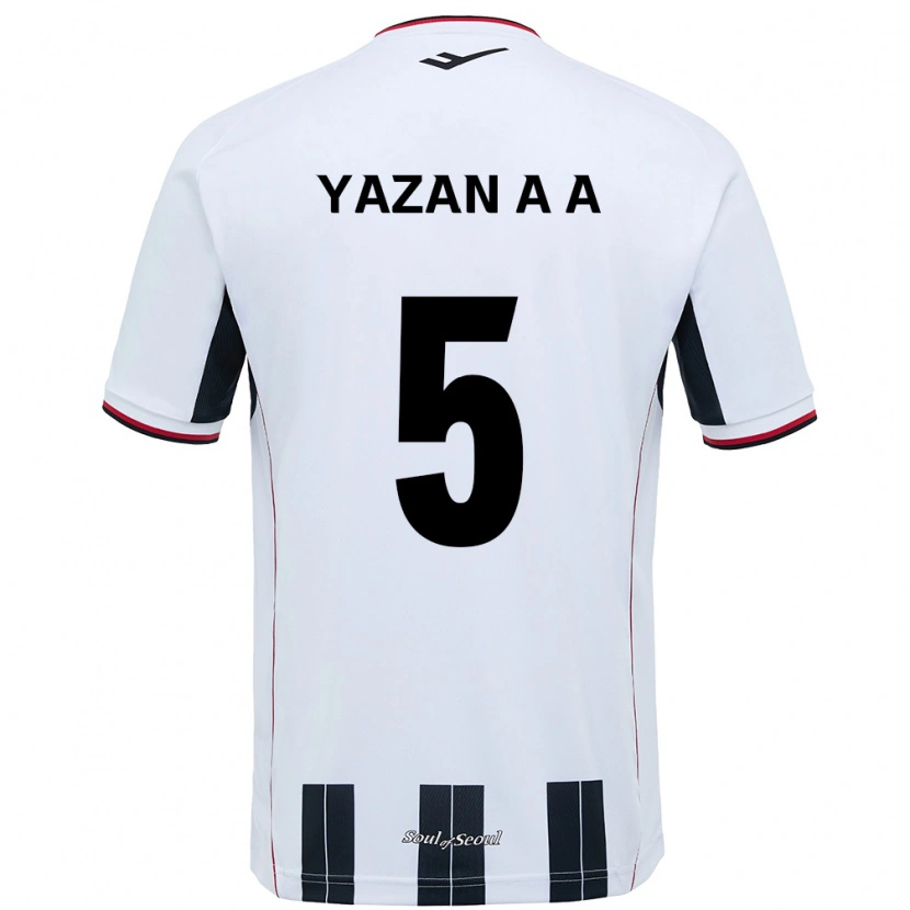 Danxen Mulher Camisola Yazan Al-Arab #5 Branco Preto Alternativa 2025/26 Camisa Brasil