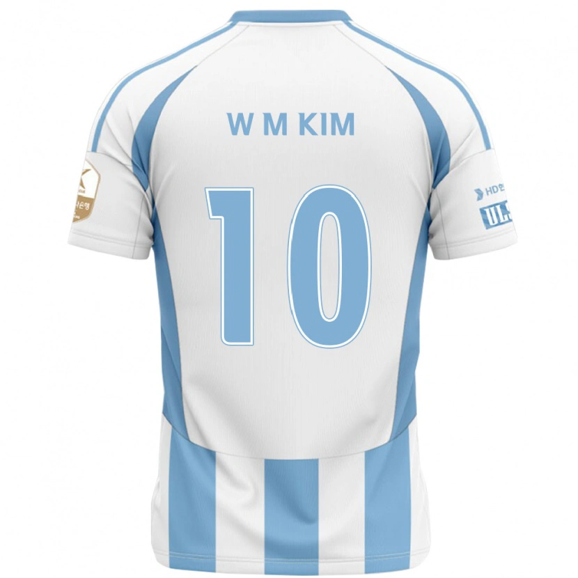 Danxen Mulher Camisola Min-Woo Kim #10 Branco Azul Celeste Alternativa 2025/26 Camisa Brasil