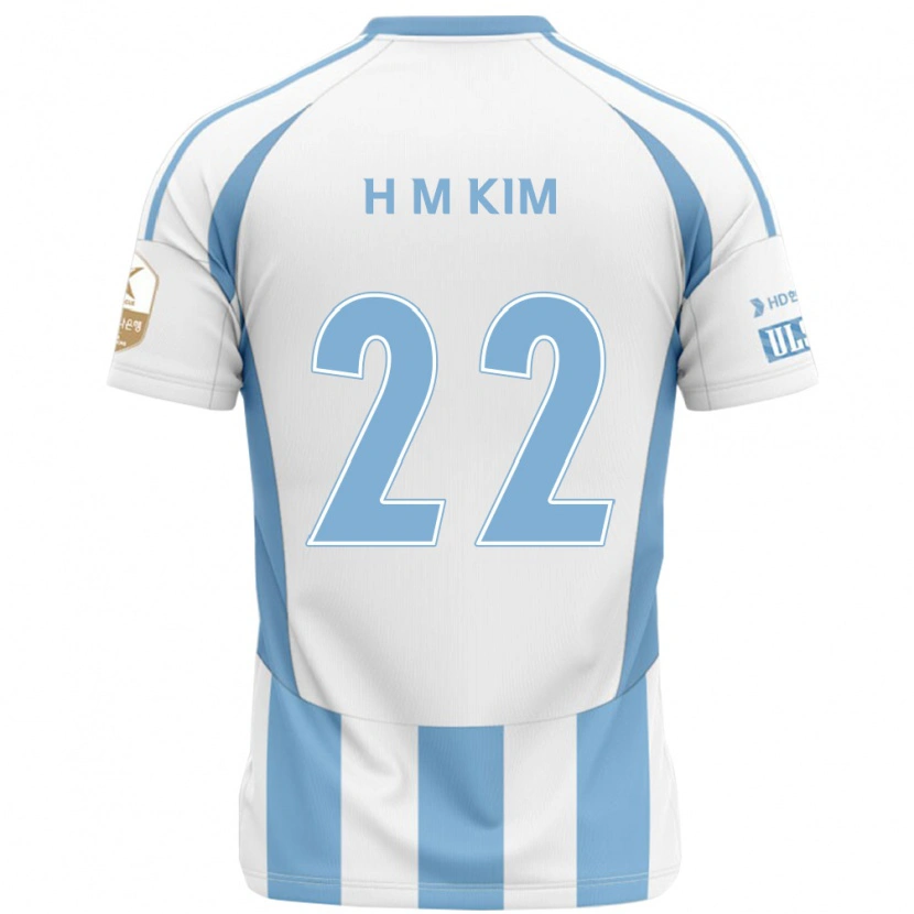 Danxen Mulher Camisola Min-Hyuk Kim #22 Branco Azul Celeste Alternativa 2025/26 Camisa Brasil