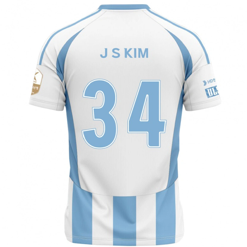 Danxen Mulher Camisola Jun-Seo Kim #34 Branco Azul Celeste Alternativa 2025/26 Camisa Brasil