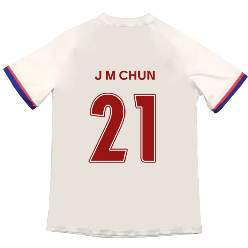 Danxen Mulher Camisola Jae-Min Chun #21 Branco Sujo Vermelho Alternativa 2025/26 Camisa Brasil