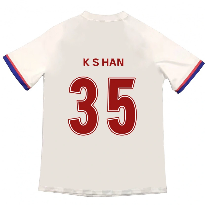 Danxen Mulher Camisola Sang-Kyu Han #35 Branco Sujo Vermelho Alternativa 2025/26 Camisa Brasil