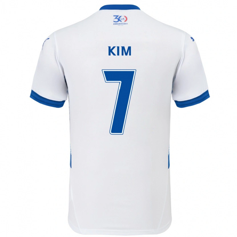 Danxen Mulher Camisola Hyun Kim #7 Branco Azul Royal Alternativa 2025/26 Camisa Brasil