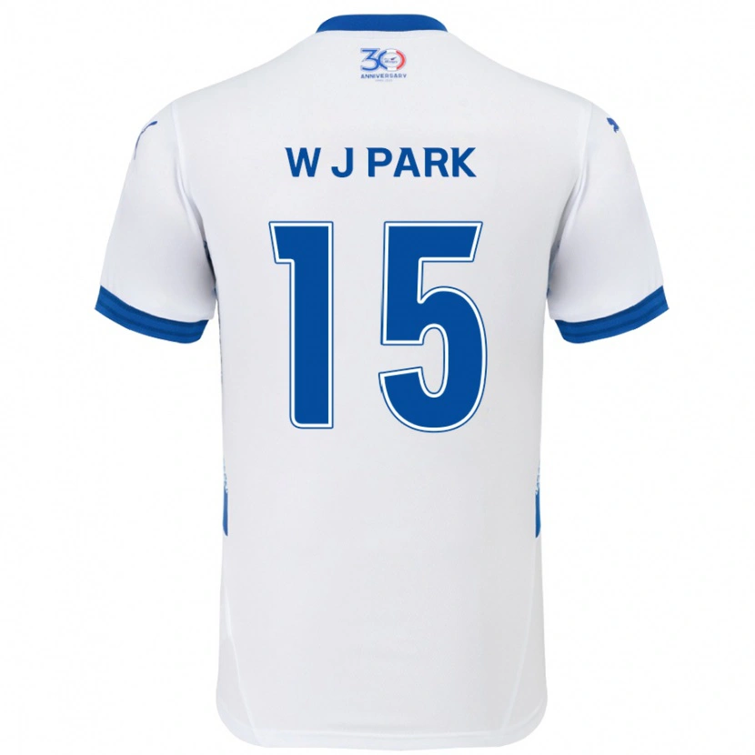 Danxen Mulher Camisola Woo-Jin Park #15 Branco Azul Royal Alternativa 2025/26 Camisa Brasil