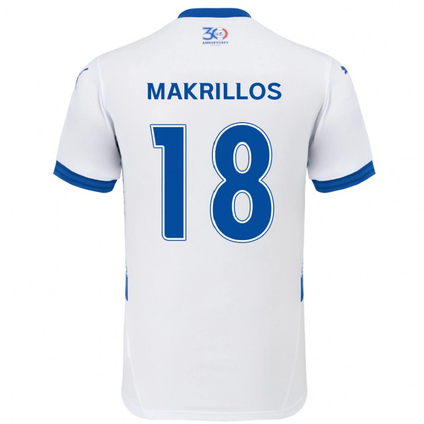 Danxen Mulher Camisola Peter Makrillos #18 Branco Azul Royal Alternativa 2025/26 Camisa Brasil