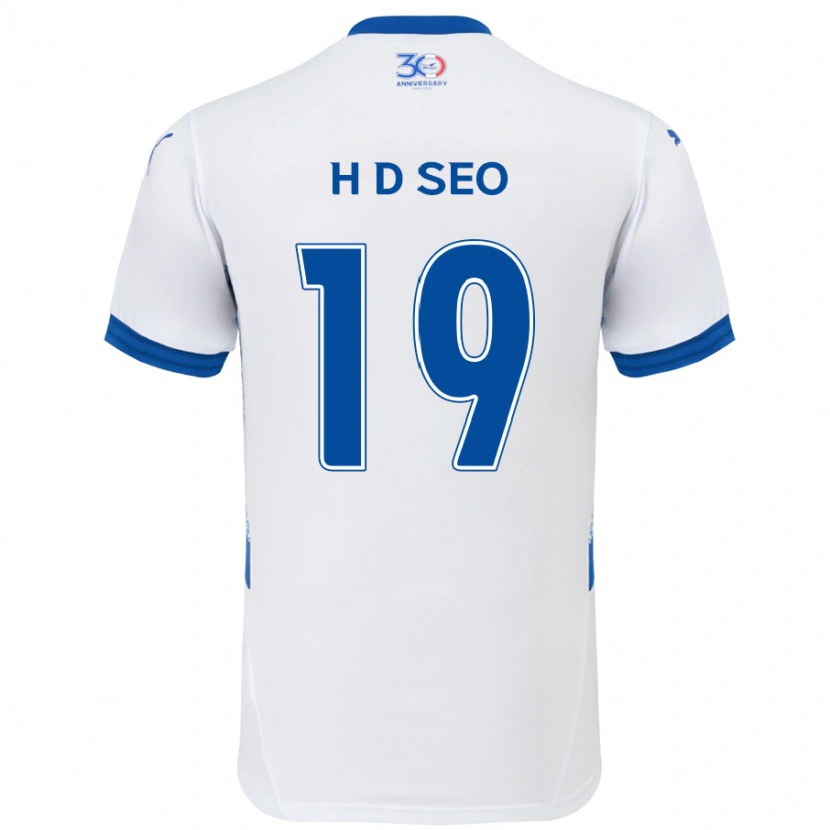 Danxen Mulher Camisola Dong-Han Seo #19 Branco Azul Royal Alternativa 2025/26 Camisa Brasil