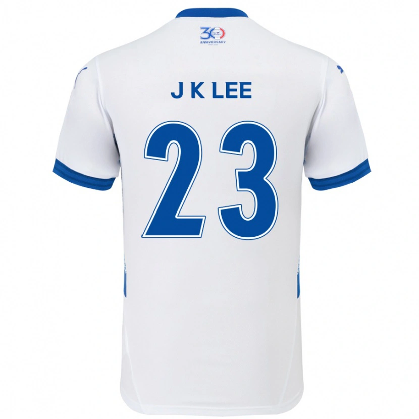 Danxen Mulher Camisola Ki-Je Lee #23 Branco Azul Royal Alternativa 2025/26 Camisa Brasil