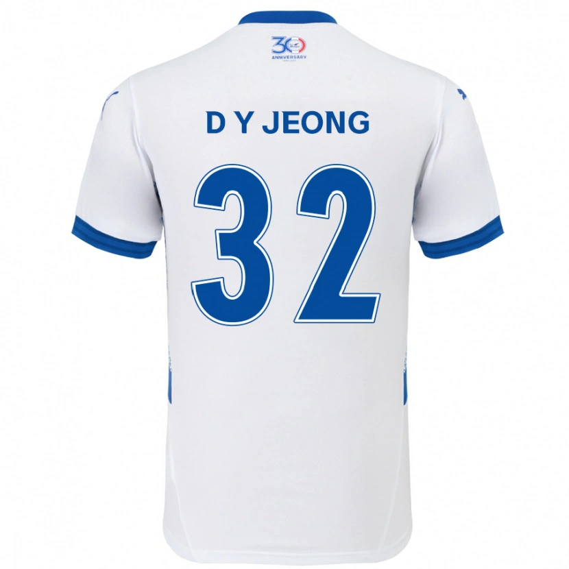 Danxen Mulher Camisola Dong-Yun Jeong #32 Branco Azul Royal Alternativa 2025/26 Camisa Brasil