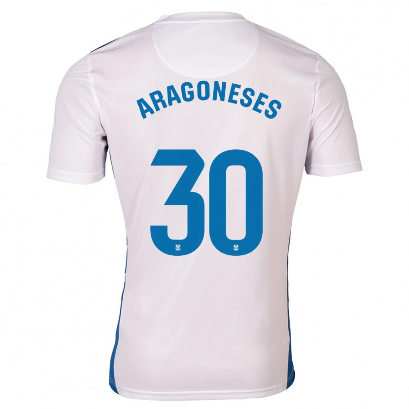 Danxen Mulher Camisola Sergio Aragoneses #30 Branco Azul Principal 2025/26 Camisa Brasil