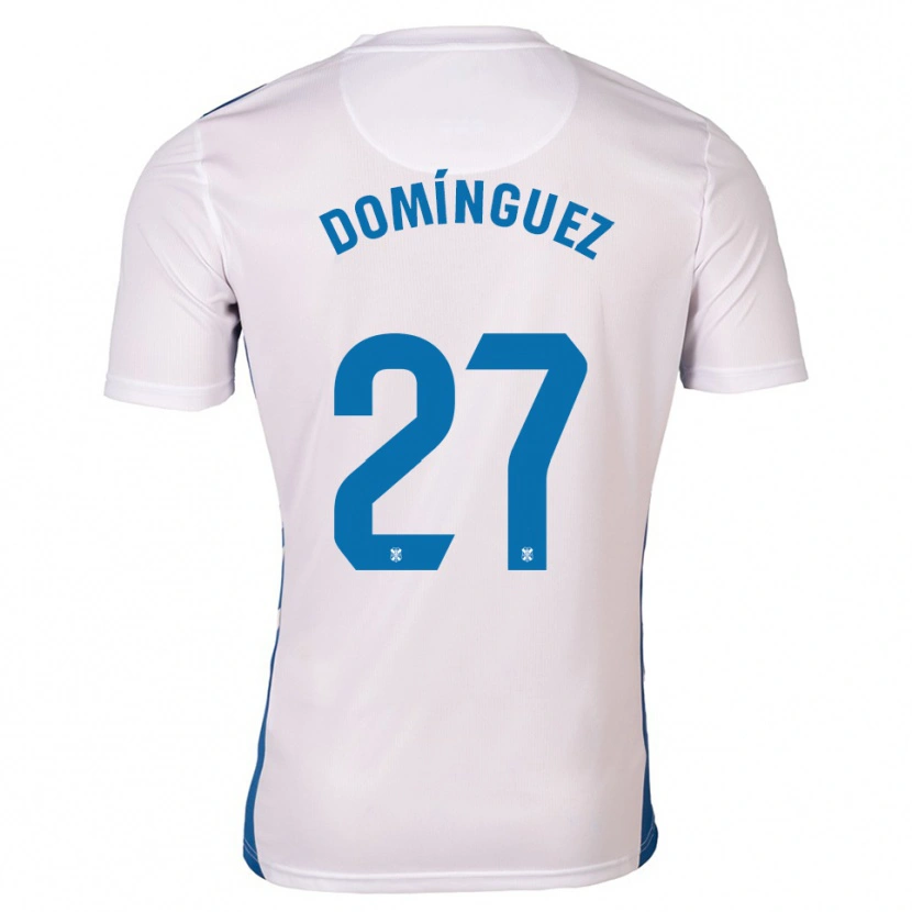 Danxen Mulher Camisola Carlos Domínguez #27 Branco Azul Principal 2025/26 Camisa Brasil