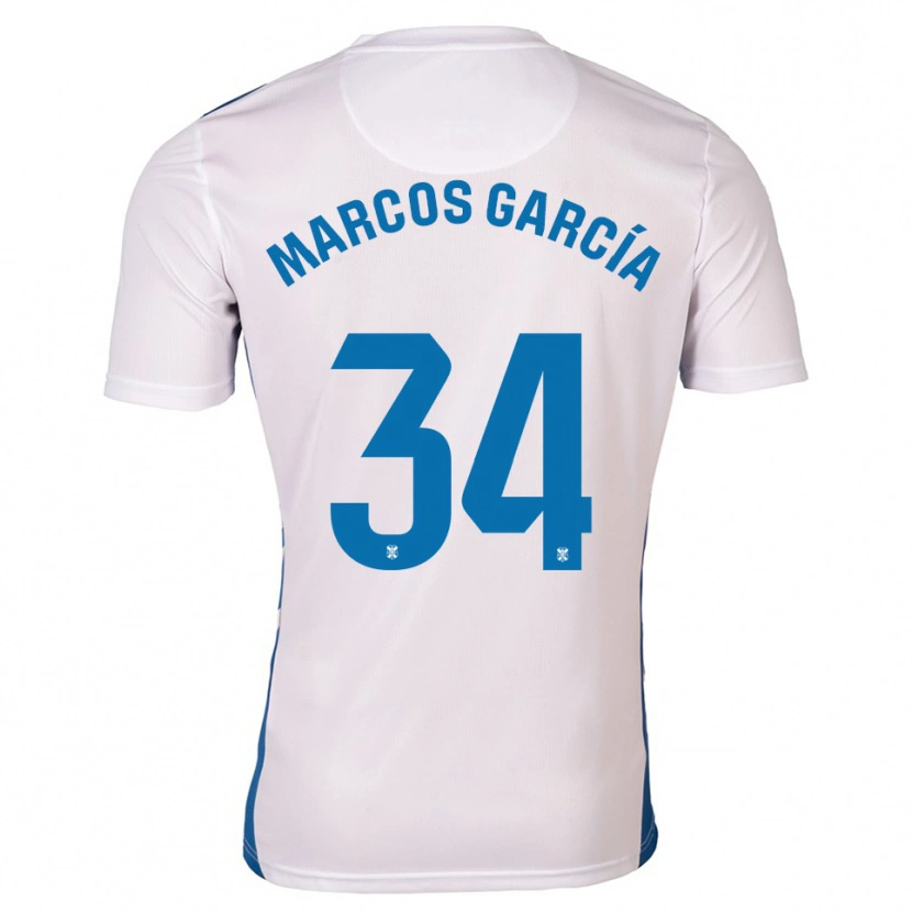 Danxen Mulher Camisola Marcos García #34 Branco Azul Principal 2025/26 Camisa Brasil