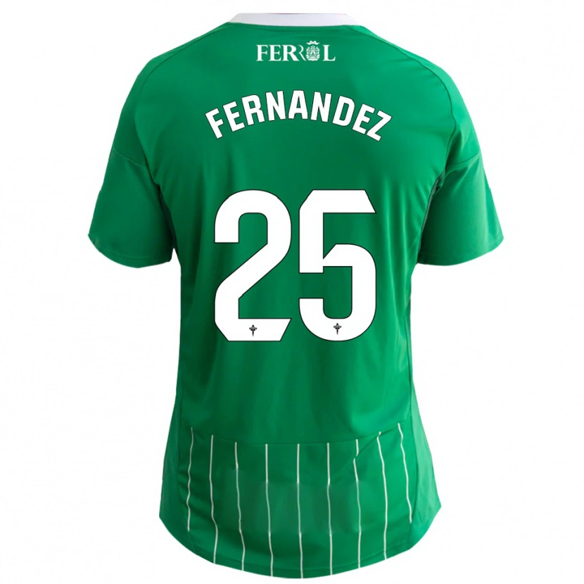 Danxen Mulher Camisola César Fernández #25 Verde Branco Principal 2025/26 Camisa Brasil