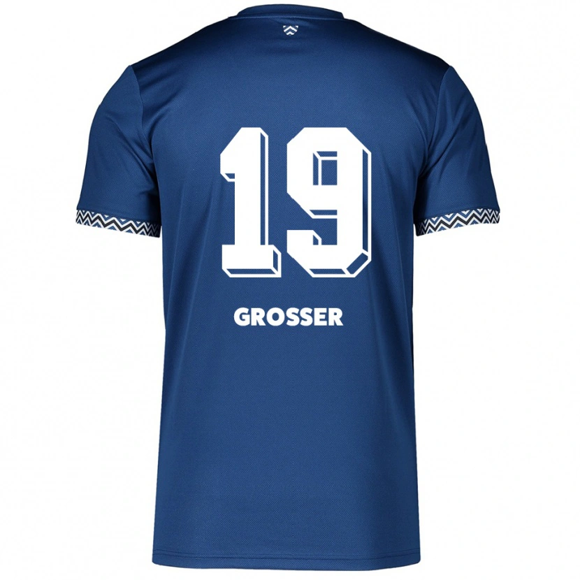 Danxen Mulher Camisola Maximilian Großer #19 Azul Marinho Branco Principal 2025/26 Camisa Brasil