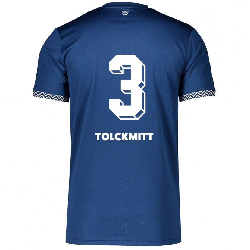 Danxen Mulher Camisola Rike Tolckmitt #3 Azul Marinho Branco Principal 2025/26 Camisa Brasil