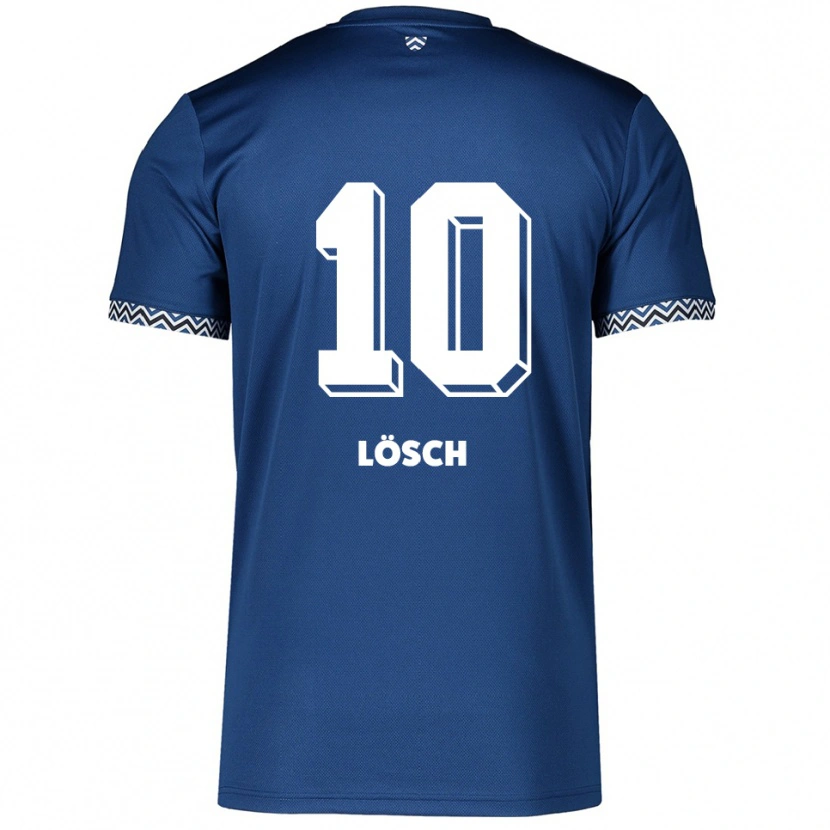 Danxen Mulher Camisola Lisa Lösch #10 Azul Marinho Branco Principal 2025/26 Camisa Brasil