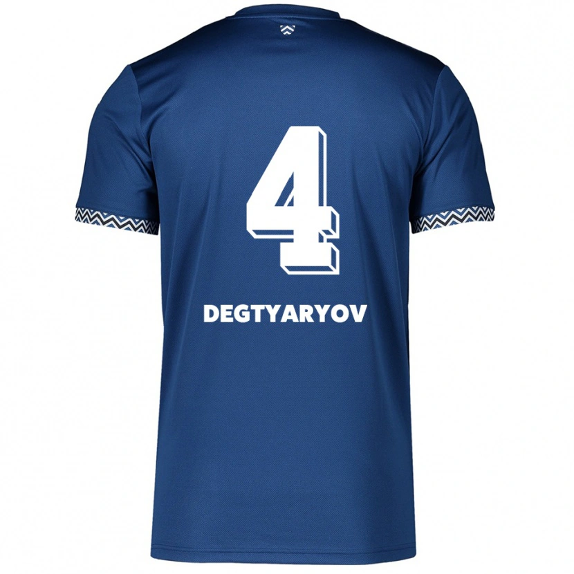 Danxen Mulher Camisola Volodymyr Degtyaryov #4 Azul Marinho Branco Principal 2025/26 Camisa Brasil