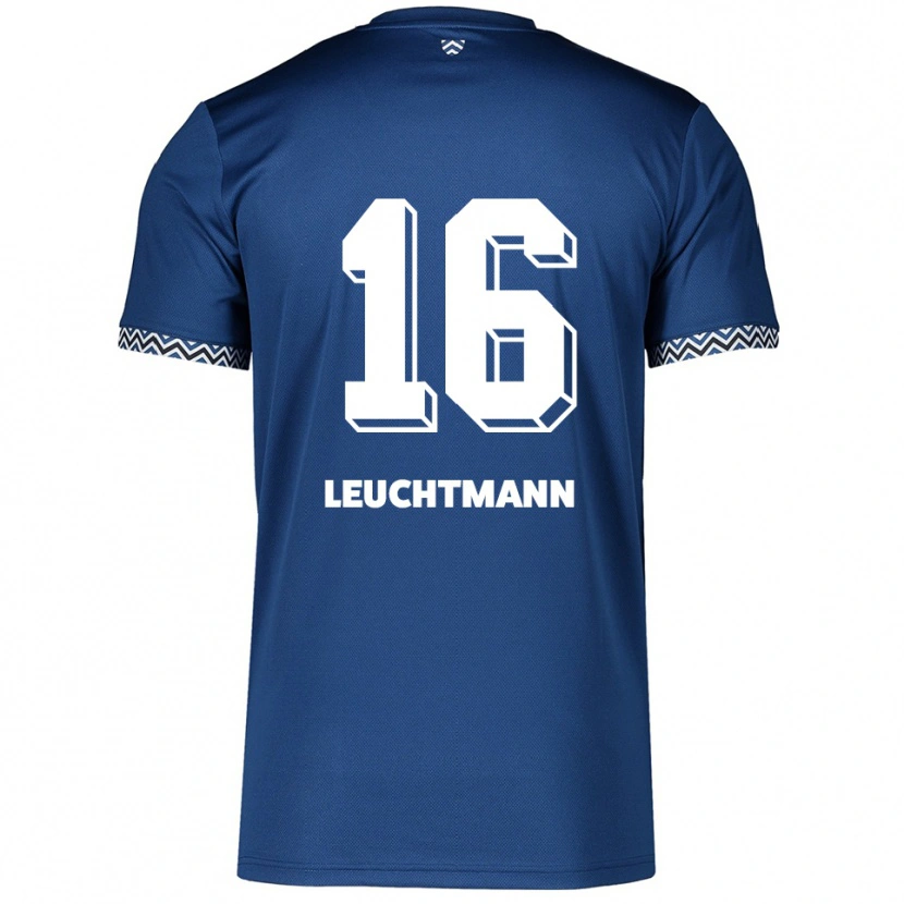 Danxen Mulher Camisola Jana Leuchtmann #16 Azul Marinho Branco Principal 2025/26 Camisa Brasil
